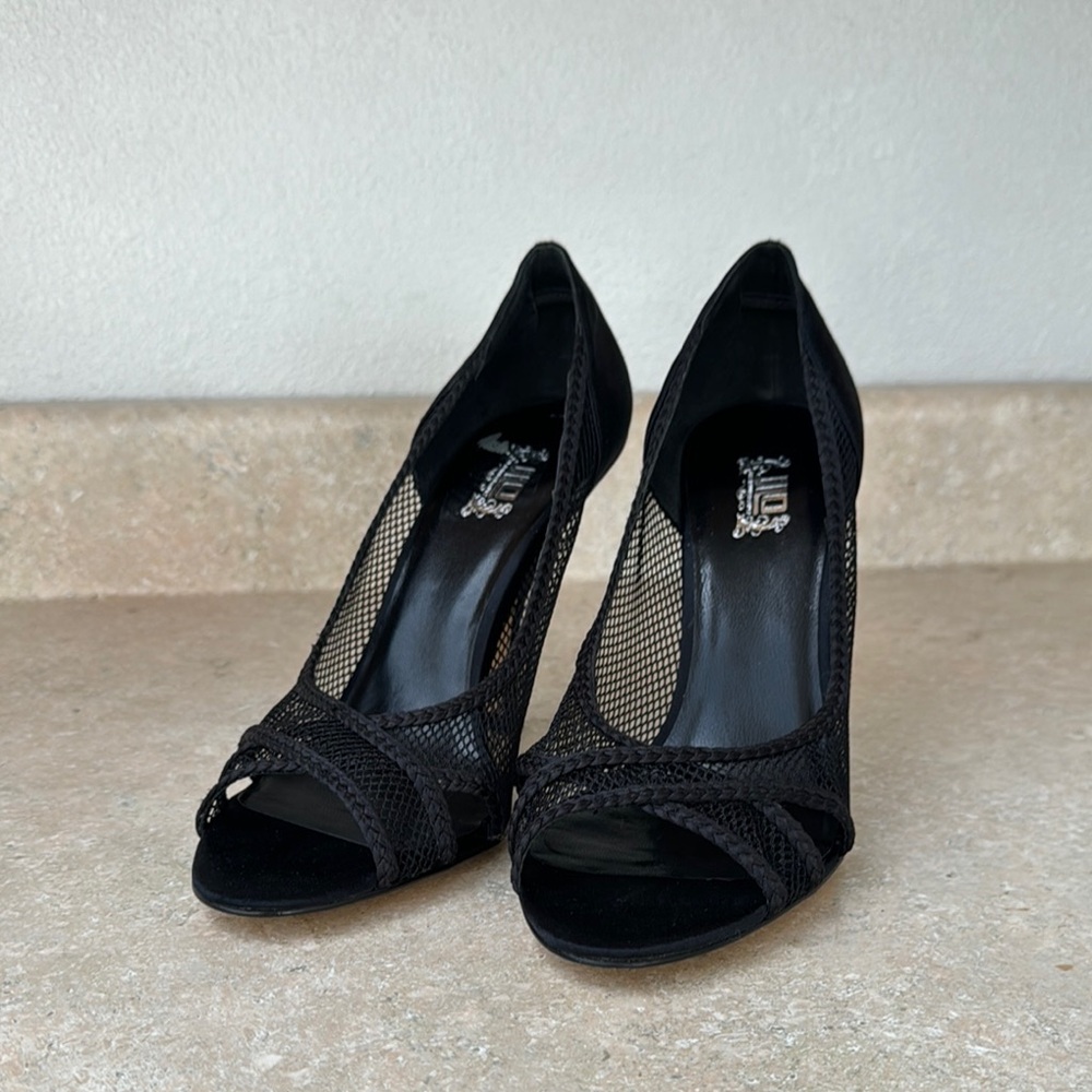 JLO Black Mesh Women's Heels